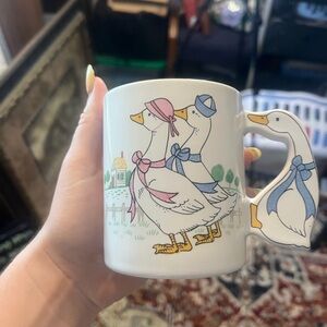 Kitsch Duck Family Mug with Pink and Blue Accents